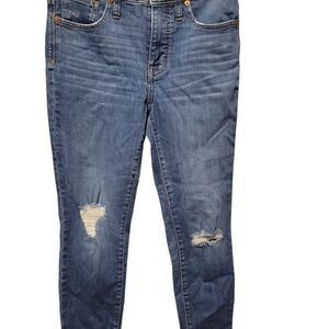Madewell Blue Distressed Skinny Jeans
